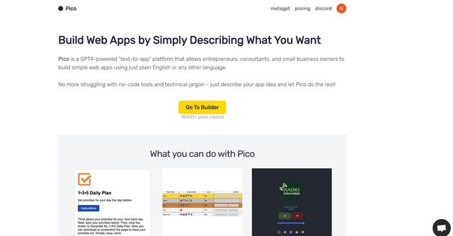 Pico - Build micro-apps with natural language.