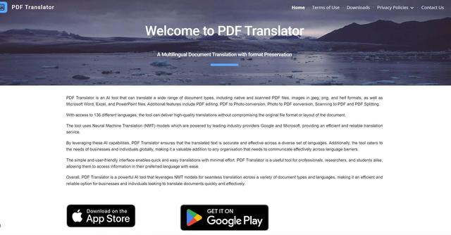 PDF Translator - PDF Translator is a tool that offers high-quality translation services for a wide range of document types, including PDF files, images, and Microsoft Office files.