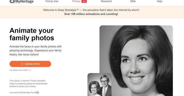 Deep Nostalgia - Animate the faces in your family photos with an incredible technology