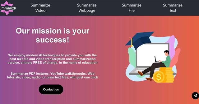 SummarizR - Summarized ed. content for students & instructors.