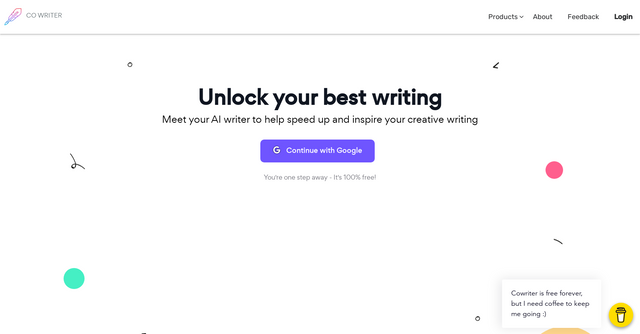 Cowriter - AI copywriter creates inspiring content quickly.