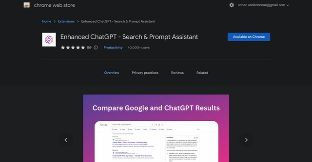 Enhanced ChatGPT - Search Google and ChatGPT simultaneously
