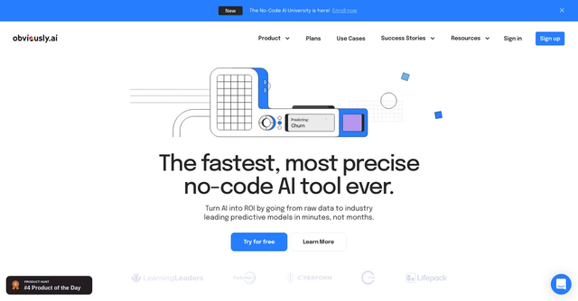 Obviously AI - The fastest, most precise no-code AI tool ever.