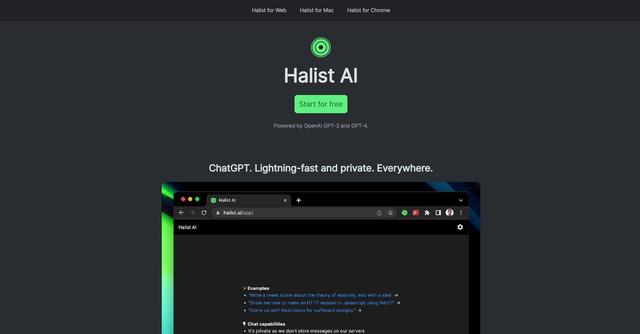 Halist AI - Browser assistant for search and email correction.