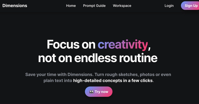 Dimensions - Create high-detailed concepts from sketches, photos, or text