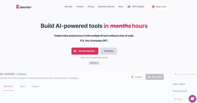 Drafter AI - No-code builder for AI-powered tools and products