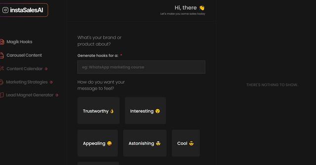 InstaSalesAI - AI tools for Instagram marketing & carousel content creation.