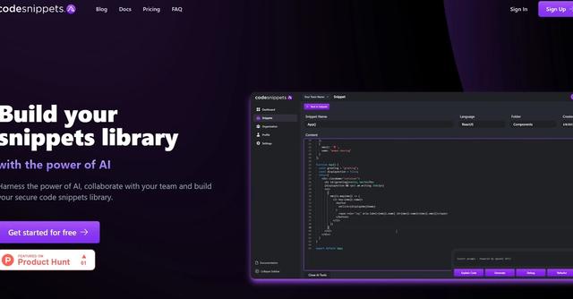Code Snippets AI - AI Powered code snippets library