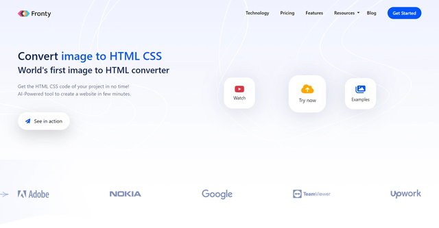Fronty - Fronty is a image to HTML CSS code converter that allows users to quickly and effortlessly generate clean and maintainable HTML code from uploaded images