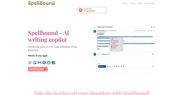 Spellbound - SpellBound is an AI-powered writing assistant that utilizes OpenAI GPT-3 to help users improve their writing speed and quality