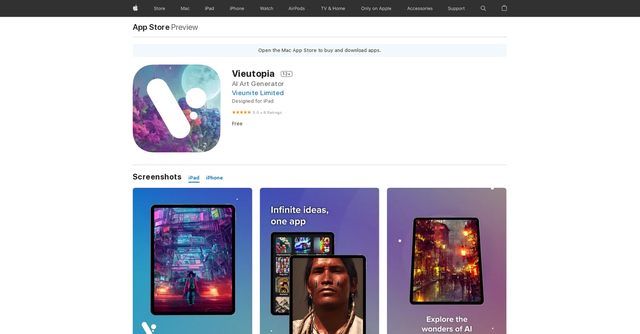 Vieutopia - Create art from ideas with no cost or limits using this app.