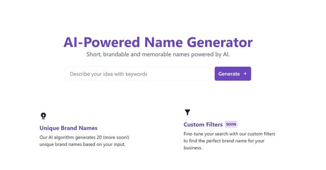Namique - Namique is a free naming tool that helps users generate unique and creative brand names for their business.