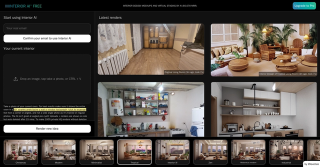InteriorAI - Interior design ideas using Artificial Intelligence