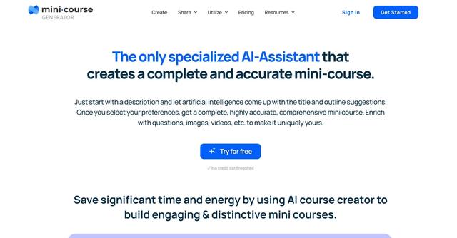 Mini.Course - Effortlessly Create Courses with Mini Course Generator