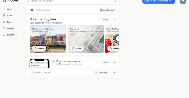 NeevaAI - AI-powered search with real-time, accurate results and source info.
