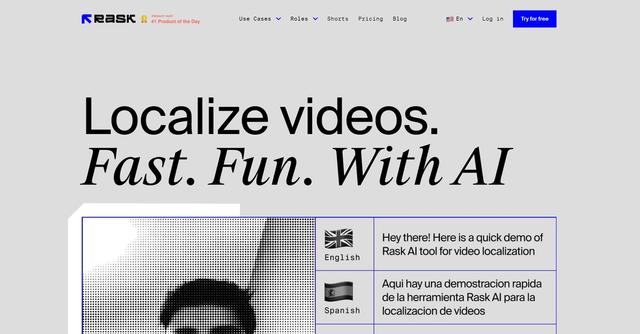 Rask.ai - The AI dubbing tool provides opportunity to translate and dub your video.