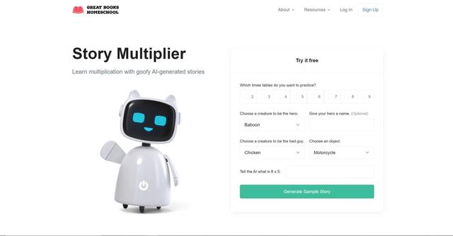 Story Multiplier - Learn multiplication with goofy AI-generated stories
