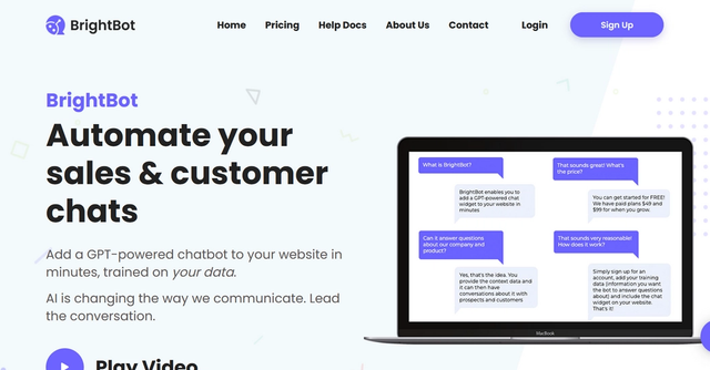 BrightBot - Deploy GPT-powered Chatbots