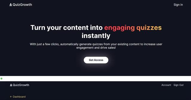 QuizGrowth - Create quizzes from existing content to engage users & drive sales.