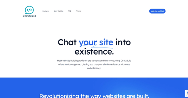 Chat2Build - Created and designed websites efficiently.