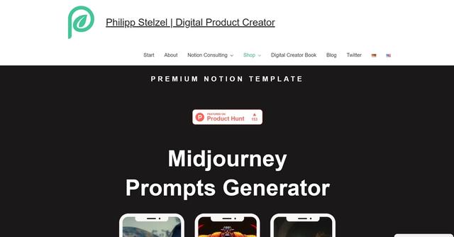 Midjourney Prompt Generator - Prompt generation for art creation.