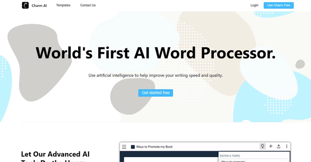 Charm AI - Charm AI is a free AI writing tool that enhances writing speed and quality.