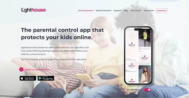Lighthouse - Lighthouse is an online child protection app that uses AI technology to analyze images and block inappropriate adult content in real-time.
