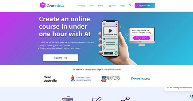 Coursebox - Create an online course in under one hour with AI