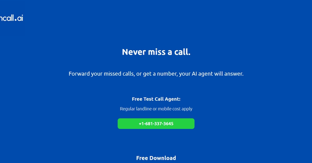 Zencall.ai - Forward your missed calls, or get a number, your AI agent will answer.