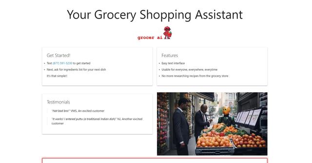 Grocer AI - Generates shopping lists for convenience.