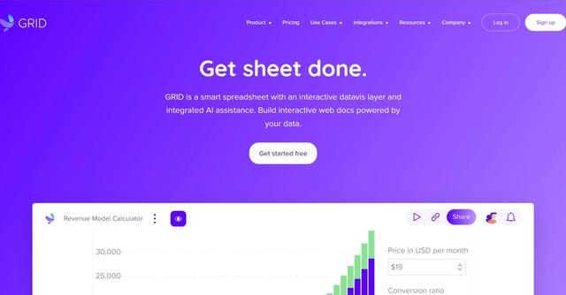 Grid - Grid is a powerful AI tool that empowers users to explore interactive analysis, build visually appealing reports, and collaborate seamlessly.