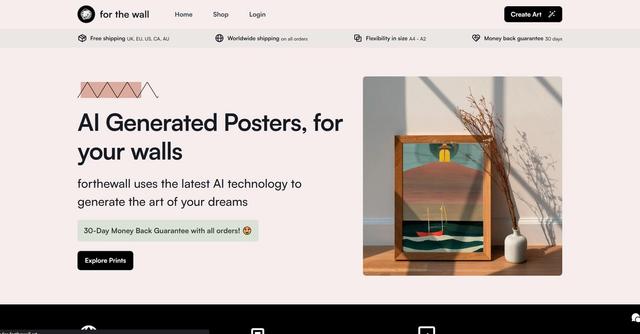 For the Wall - For the Wall is an innovative platform that harnesses the power of AI to generate stunning works of art from scratch