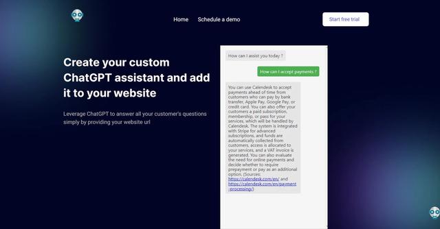 GPTService - Automated chatbot for website customer service.
