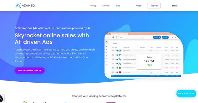 Azameo - Azameo is an all-in-one platform powered by AI that helps optimize online Ads for skyrocketing online sales
