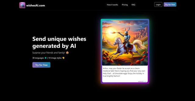 Wishes AI - Generated personalized messages platform.