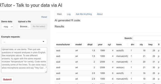 RTutor - Quickly generate & test R code, powered by OpenAI's Davinci & Shiny.