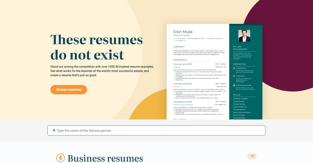 This Resume Does Not Exist - 1000 AI-inspired resume examples