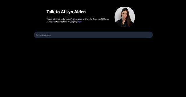 Talk To AI Human - Talk to AI Human is a web application built with React.js that allows users to engage in conversations with an AI trained on the posts and tweets of Lyn Alden.