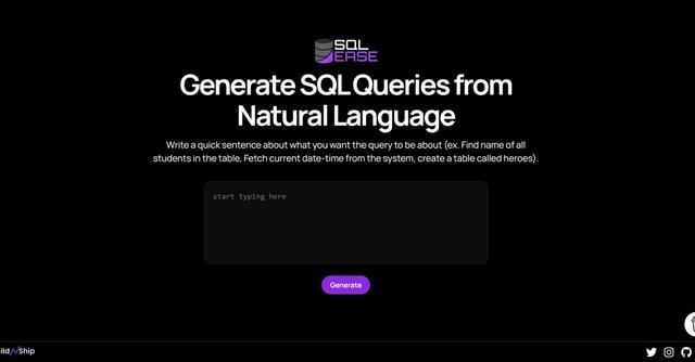 SQL Ease - Generate SQL queries effortlessly with natural language input using SQL-Ease