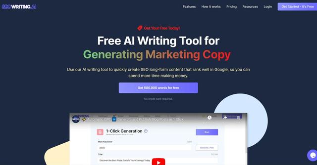 SEOWriting AI - Seowriting AI is a free AI writing tool designed to generate marketing copy that ranks well in Google
