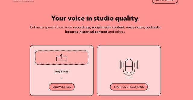 Ai|coustics - Transform Your Audio Content: Elevate Speech Quality to Studio-Level with Ease