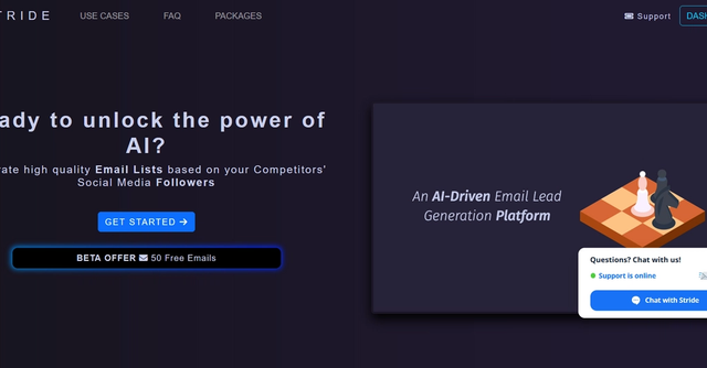 Stride - Generate high quality email lists based on your competitors' social media followers.