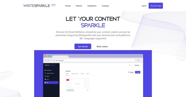 Writesparkle.ai - Streamline your content creation process by seamlessly integrating Writesparkle with your favorite tools and platforms.