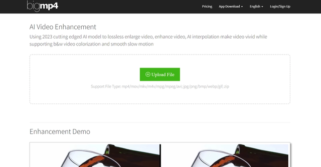 Bigmp4 - Bigmp4's AI Video Enhancement is a cutting-edge tool that utilizes a AI model to perform lossless video enlargement, enhancement, and colorization