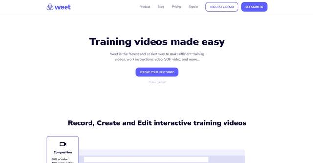 Weet - Create background-free music tutorials quickly.