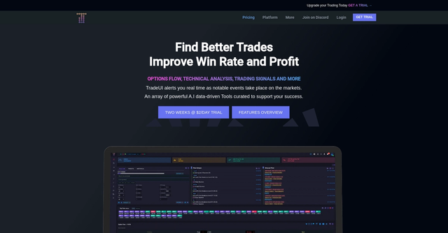 TradeUI - Leverage Machine learning and real time data to empower your trades