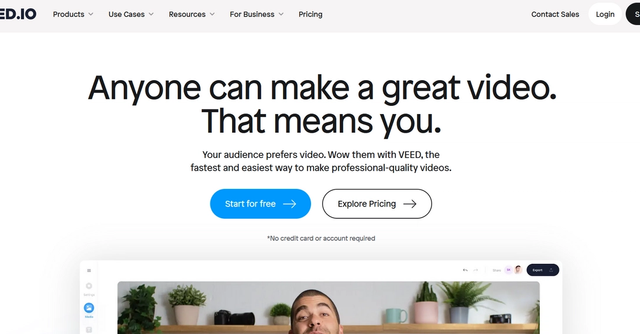 Veed.io - An online video suite for professionals. Record, edit and stream your videos in the cloud. The fastest and easiest way to make professional-quality videos.