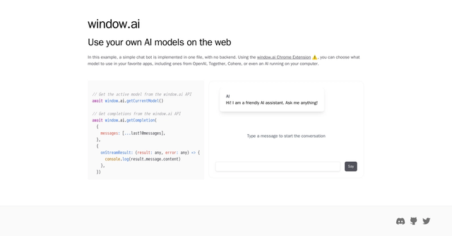 Window.ai - Use your own AI models on the web.