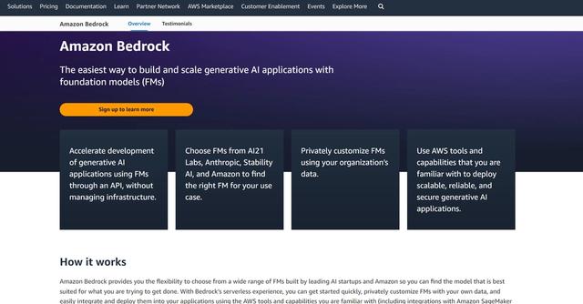 Amazon Bedrock - Access a range of foundation models from leading startups and Amazon