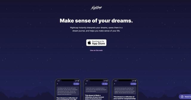 Nightcap - Nightcap Guru is an AI-based dream interpretation tool that helps users gain insight into the potential meanings of their dreams.